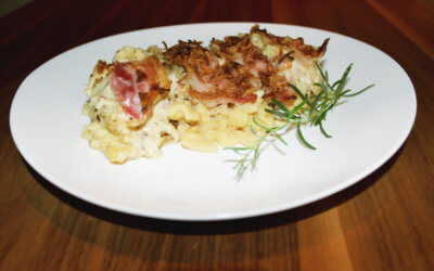 Spätzle-Kraut-Gratin