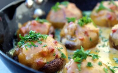 überbackene Champignons vom Grill