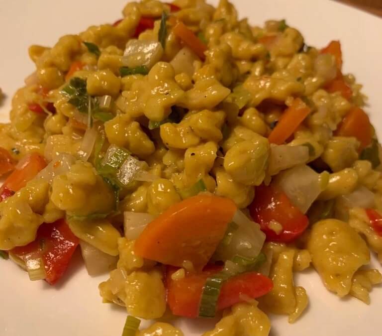 indische Curry-Spätzle